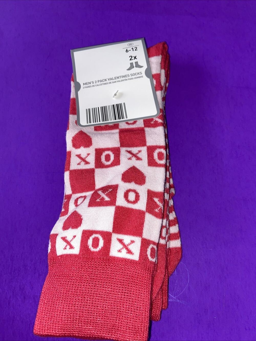 NEW! MENS’ 2 PACK HEART SOCKS/ One Size Fits Most !